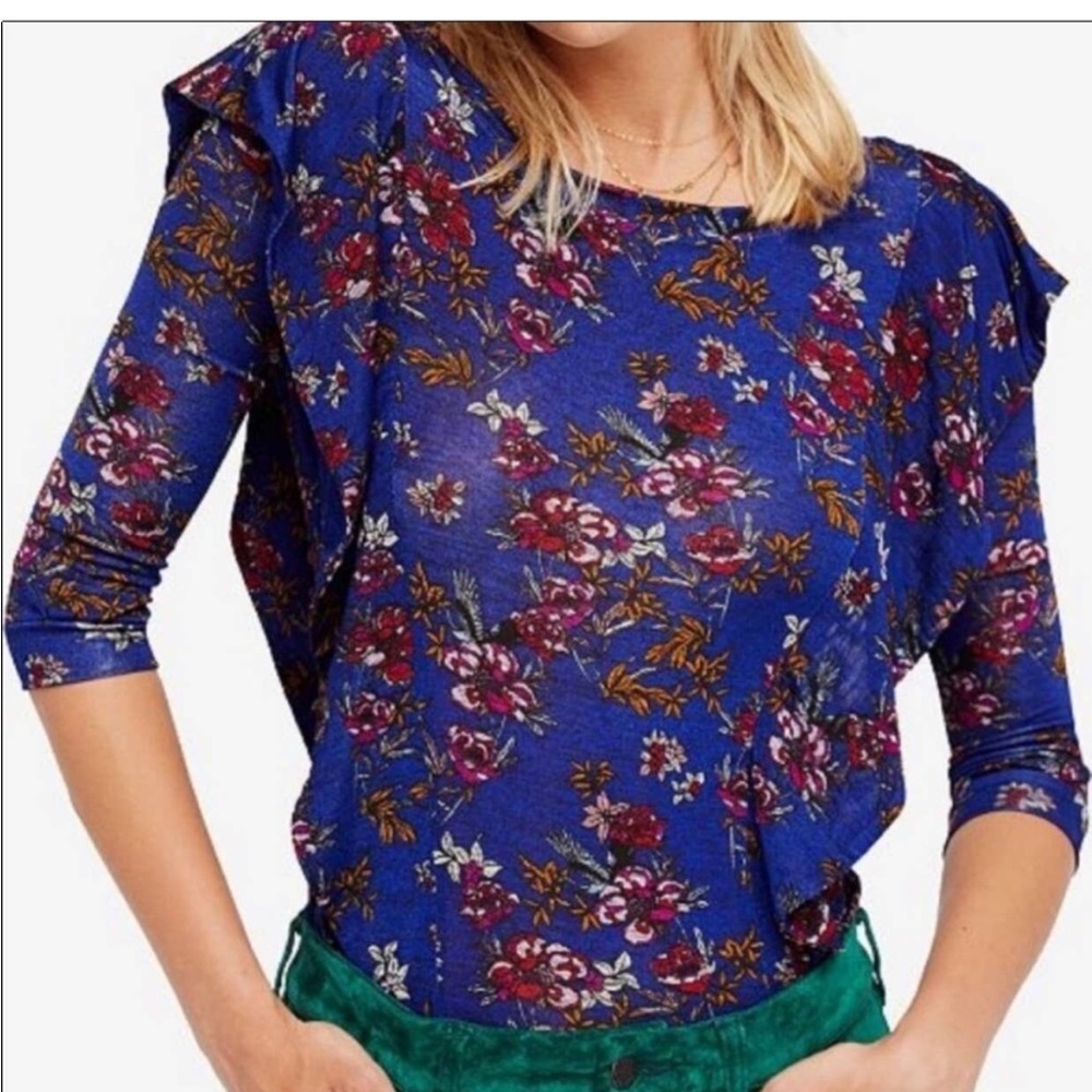 Free People Dock Street Ruffle Top NWT 🌼